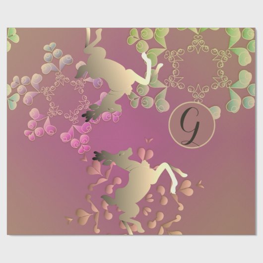 Rentierfische und Schneeflocken Geschenkpapier (Flach)