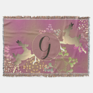 Rentierfische und Schneeflocken Lila Decke