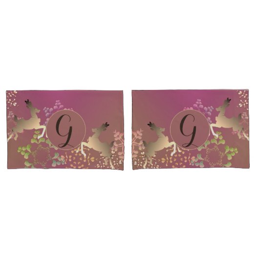 Rentierfische und Schneeflocken Lila Kissenbezug (Vorderseite-Set)