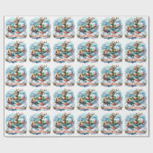 Rentierfliegerflieger Geschenkpapier (Flach)