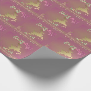 Rentierflitter und Schneeflocken, Lila Wrapping Pa Geschenkpapier