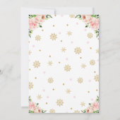 Rentierflora-Schneeflocken Winter Geburtstagsparty Einladung (Rückseite)