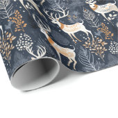 Rentierfreude - Feierliche Silhouetten Geschenkpapier (Rolleneckpunkt)