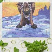 Rentiergeschenke und -zubehör geschirrtuch (Gefaltet)