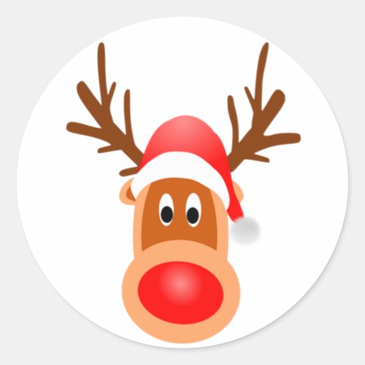 Rentiergesicht auf runder aufkleber (Vorderseite)
