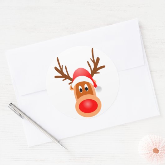 Rentiergesicht auf runder aufkleber (Umschlag)