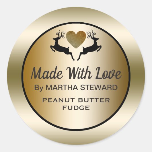 Rentiergold aus Liebe Runder Aufkleber (Vorderseite)