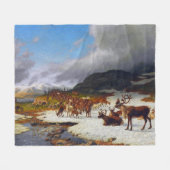 Rentierherde im Norden von Røros Fleecedecke (Vorderseite (Horizontal))