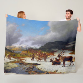 Rentierherde im Norden von Røros Fleecedecke