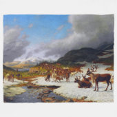 Rentierherde im Norden von Røros Fleecedecke (Vorderseite (Horizontal))