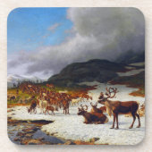 Rentierherde im Norden von Røros Getränkeuntersetzer (Vorderseite)