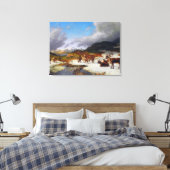 Rentierherde im Norden von Røros Leinwanddruck (Insitu (Schlafzimmer))