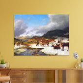 Rentierherde im Norden von Røros Leinwanddruck (Insitu (Wohnzimmer))