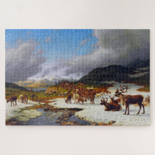 Rentierherde im Norden von Røros Puzzle
