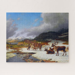 Rentierherde im Norden von Røros Puzzle