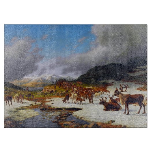 Rentierherde im Norden von Røros Schneidebrett (Vorderseite)