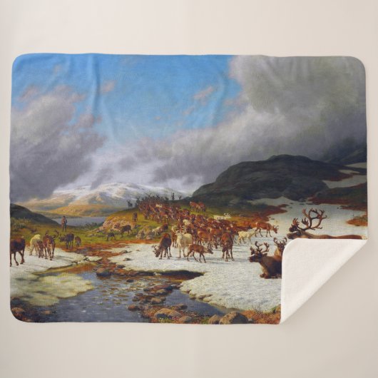 Rentierherde im Norden von Røros Sherpadecke (Vorderseite (Horizontal))