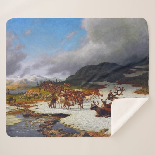 Rentierherde im Norden von Røros Sherpadecke (Vorderseite (Horizontal))