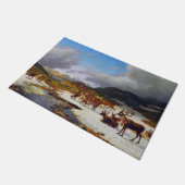 Rentierherde in den Bergen nördlich des Røros-Camp Fußmatte (Schrägansicht)