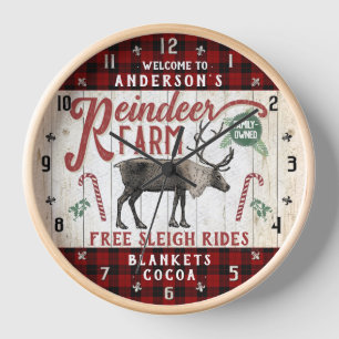 Rentierhof Rustic Vintage Farmhouse Benutzerdefini Uhr