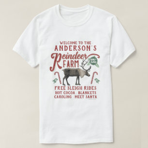 Rentierhof Rustikal Vintage Bauernhaus Benutzerdef T-Shirt