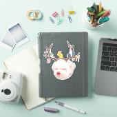 Rentierhund mit Weihnachtsschmuck Aufkleber (iPad Hülle)