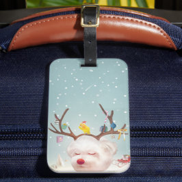 Rentierhund mit Weihnachtsschmuck Gepäckanhänger