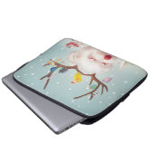 Rentierhund mit Weihnachtsschmuck Laptopschutzhülle (Vorne Knopf)