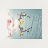 Rentierhund mit Weihnachtsschmuck Wandteppich (Vorderseite (Horizontal))