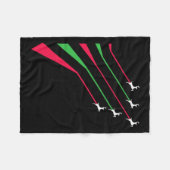 Rentierjets patriotische Streifen rot und grün mer Fleecedecke (Vorderseite (Horizontal))