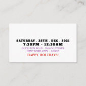 Rentierkatze, Weihnachts-Party Einladung (Rückseite)