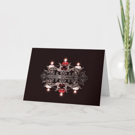 Rentierkerze Weihnachtskarte Feiertagskarte (Vorderseite)