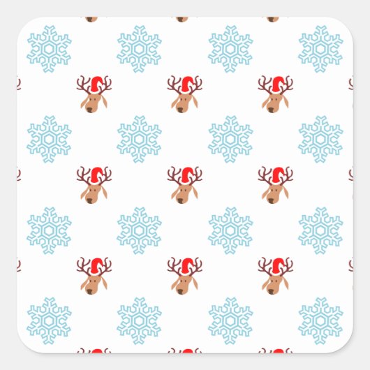 Rentierkleber Quadratischer Aufkleber (Vorderseite)