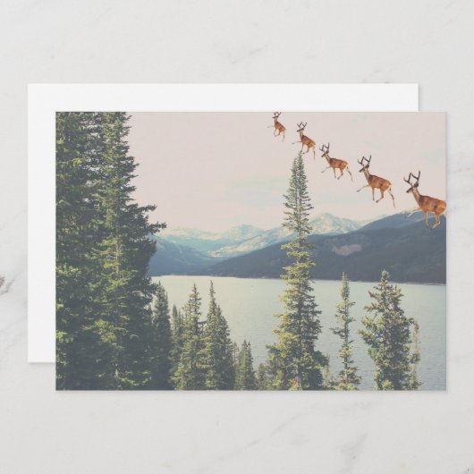 Rentierkunst Feiertagskarte (Vorne/Hinten)