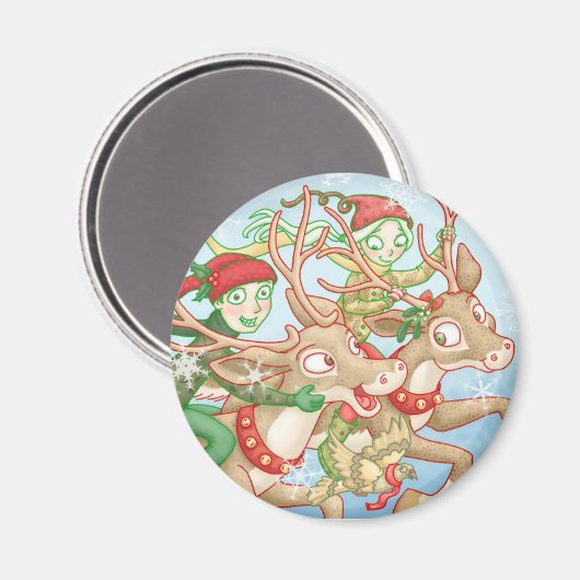 Rentiermagnet-Senioren Magnet (Vorderseite/Rückseite)