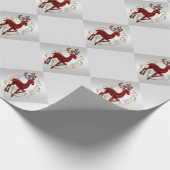 Rentiermuster aus Rot-Gold-Imitat Geschenkpapier (Ecke)