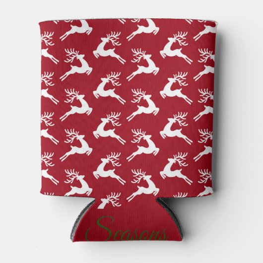 Rentiermuster Weihnachten Dosenkühler (Vorderseite)