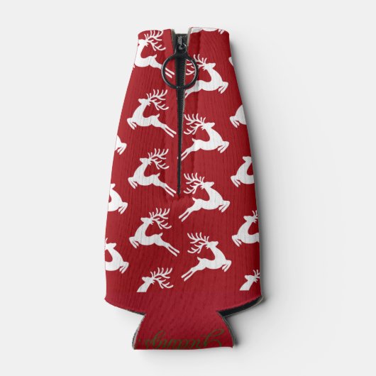 Rentiermuster Weihnachten Flaschenkühler (Rückseite)