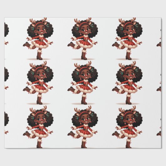 Rentierpapier Geschenkpapier (Flach)