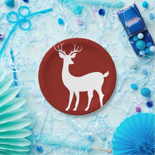 Rentierpapier-Teller Pappteller (Party)