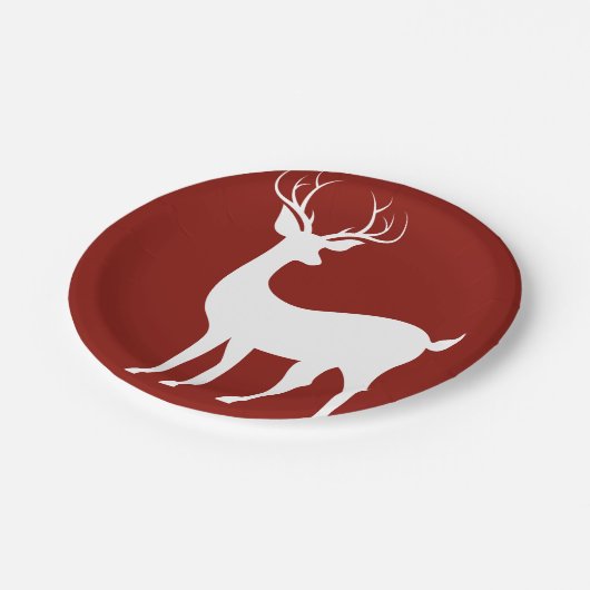 Rentierpapier-Teller Pappteller (Schrägansicht)
