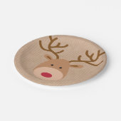 Rentierpapier-Teller Pappteller (Schrägansicht)