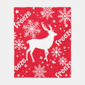 Rentierrot Fleecedecke (Vorderseite)