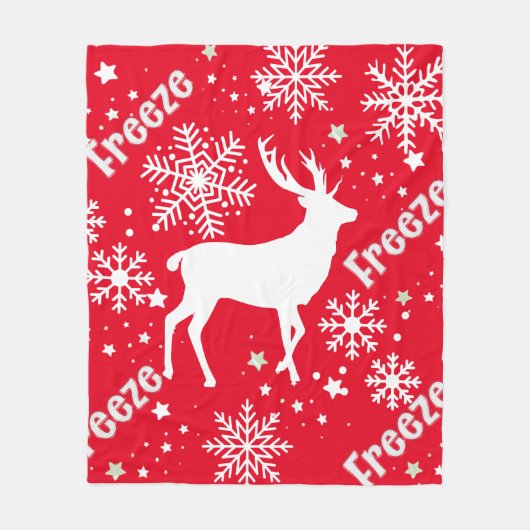 Rentierrot Fleecedecke (Vorderseite)