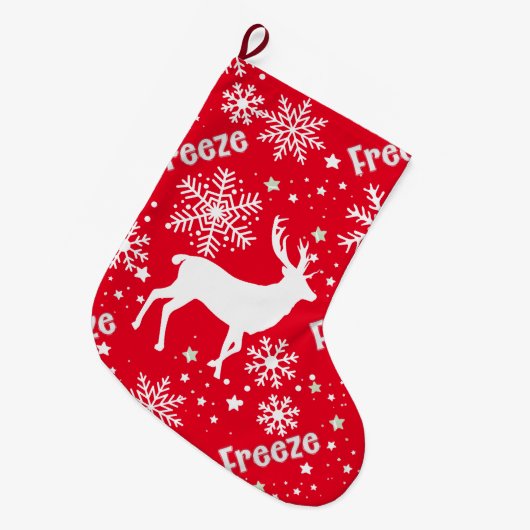 Rentierrot Großer Weihnachtsstrumpf (Vorderansicht (hängend))