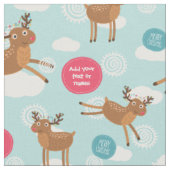 Rentiers Flying Custom Christmas Fabric Stoff (Nahaufnahme)