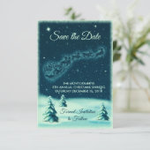Rentiers Pulling Santa's Sleigh im nächtlichen Him Save The Date (Stehend Vorderseite)