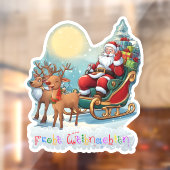 Rentierschlitten mit Rudi - Fensteraufkleber (Blatt 2)