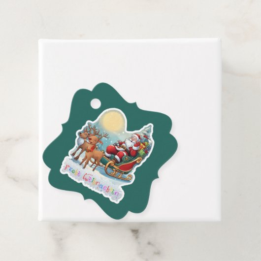 Rentierschlitten mit Rudi -  Geschenkanhänger (Beispiel)