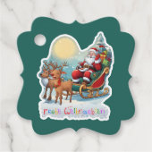 Rentierschlitten mit Rudi -  Geschenkanhänger (Vorderseite)